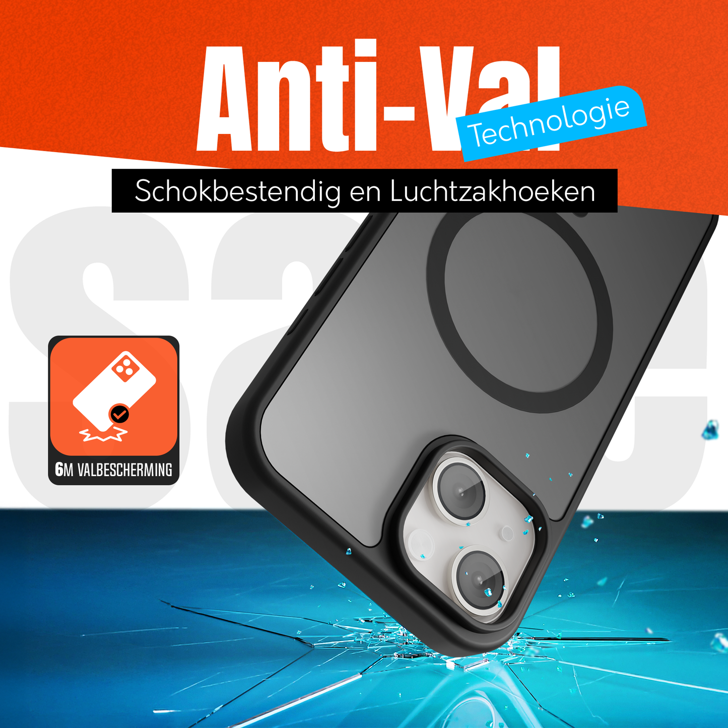 My Case Zwart MagSafe Hoesje geschikt voor iPhone 13/14 – Slank, Sterk & MagSafe-Klaar