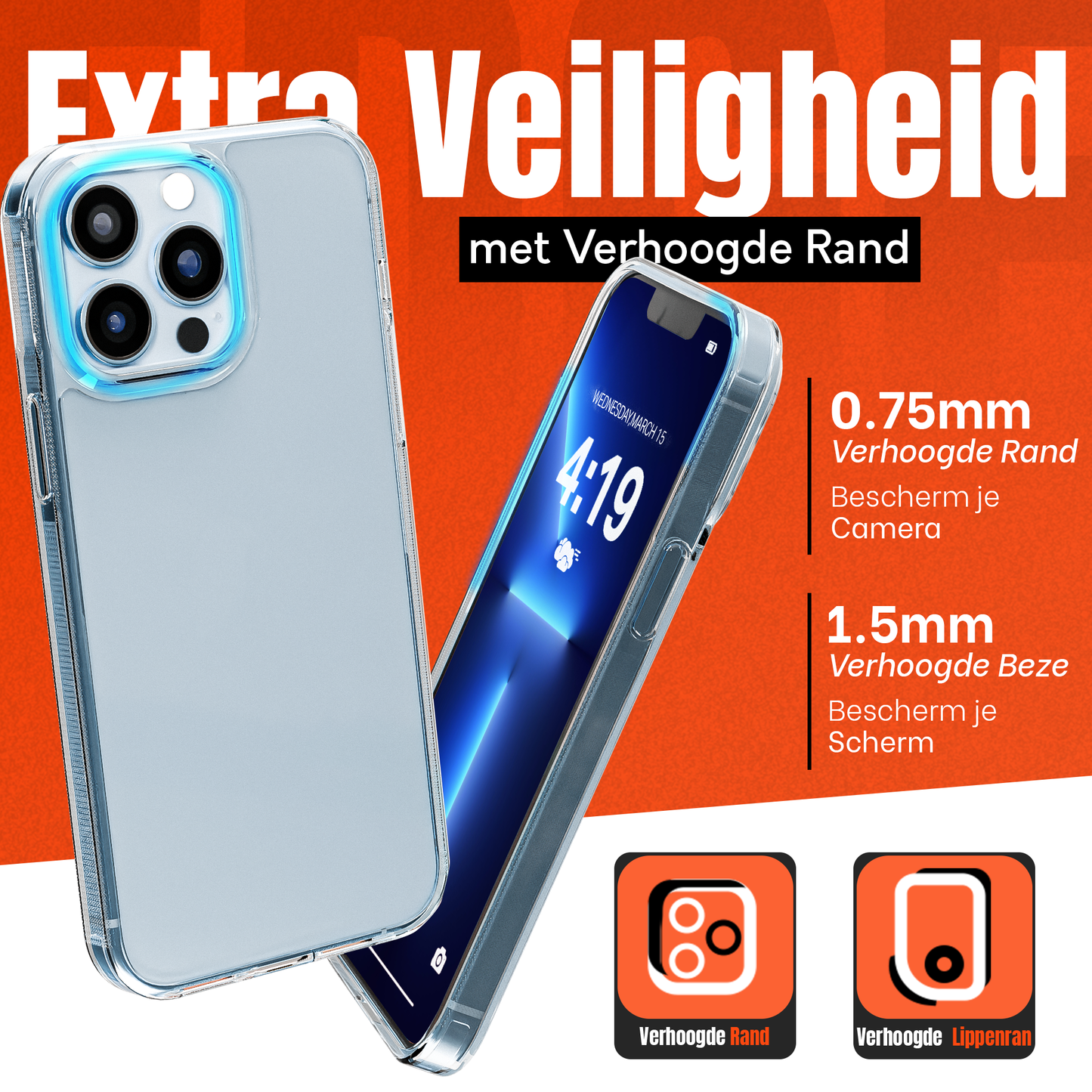My Case Transparante Hoes voor iPhone 13 Pro Max – Langdurig Helder