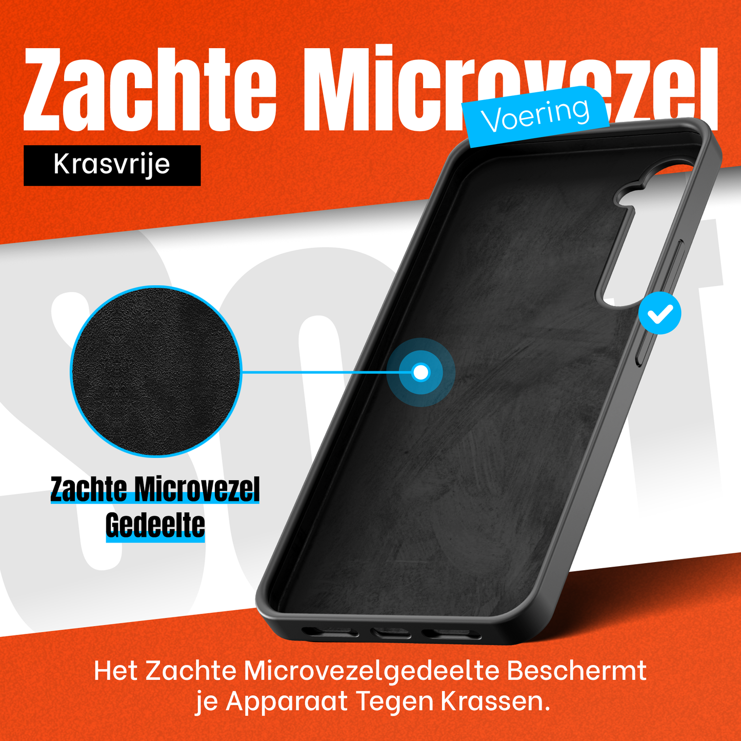 My Case Combo: Zwarte Siliconen Hoes met 2 Screenprotectors voor Samsung Galaxy A54 – Extra Veiligheid