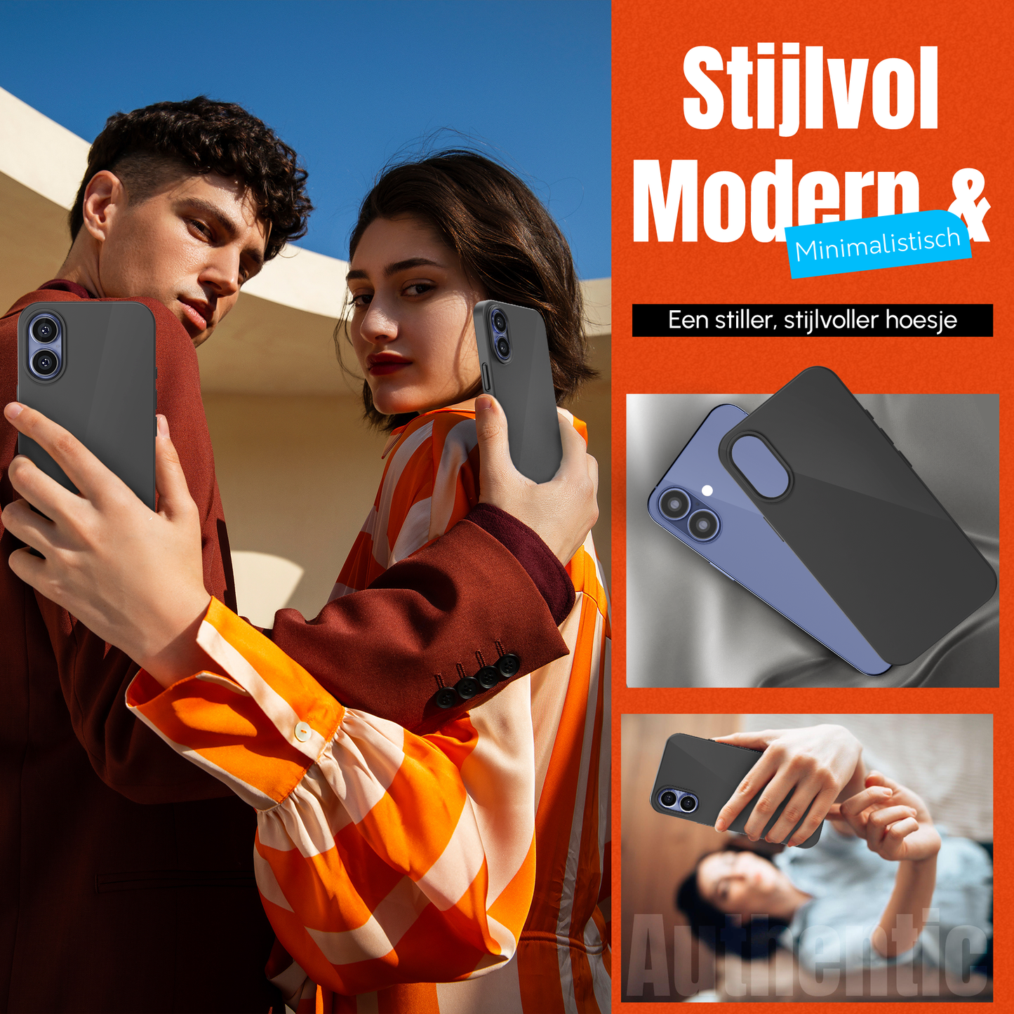 My Case Zwarte Siliconen Hoes voor iPhone 16 Plus – Slank Maar Beschermend