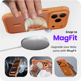 Reovo ClearMag Hoesje Geschikt voor iPhone 17 Pro - Geschikt voor MagSafe - Oranje