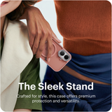 Reovo - Hoesje Geschikt voor iPhone 17 - Camera standaard - Geschikt voor MagSafe - Roze - anti-val technologie
