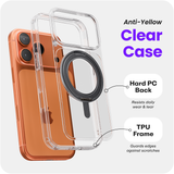 iPhone 17 Pro hoesje Transparant Magsafe 360 telefoonstandaard