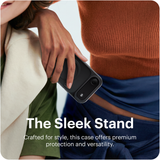 Reovo - Hoesje Geschikt voor iPhone 17 Air - Camera standaard - Geschikt voor MagSafe - Zwart - anti-val technologie