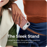 Reovo - Hoesje Geschikt voor iPhone 17 Air - Camera standaard - Geschikt voor MagSafe - Roze - anti-val technologie