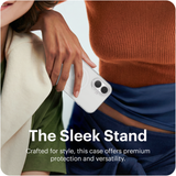 Reovo - Hoesje Geschikt voor iPhone 17 - Camera standaard - Geschikt voor MagSafe - Transparant - anti-val technologie