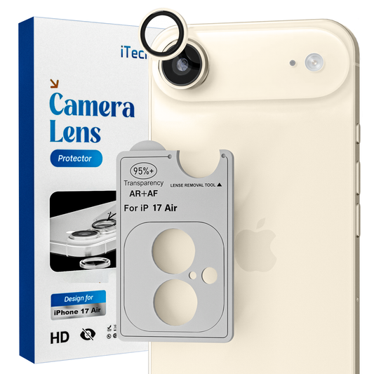 REOVO Camera Protector – Geschikt voor iPhone AIR - 0.05mm Slim Fit – Goud -Titanium Frame – Anti-Kras & Schokbestendig